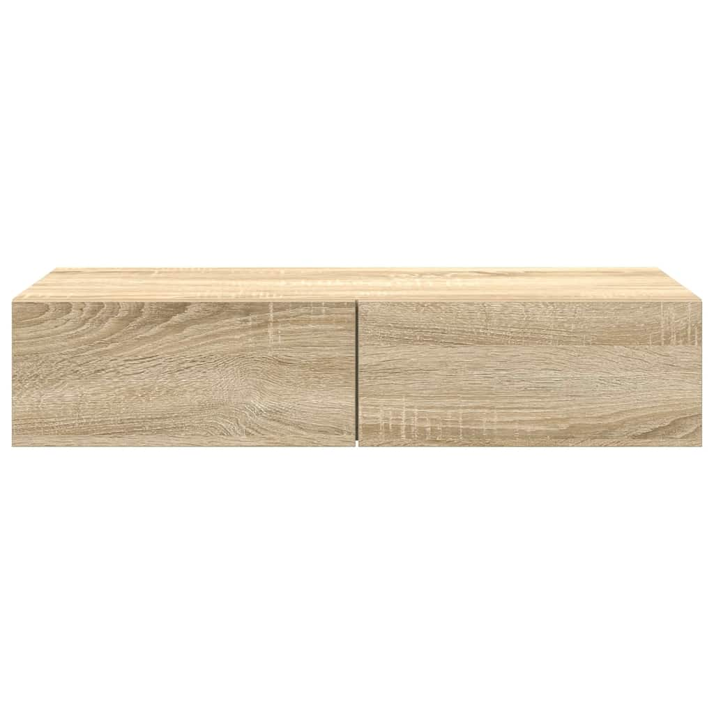 Wandregal mit Schubladen Sonoma-Eiche 80x33x17 cm Holzwerkstoff