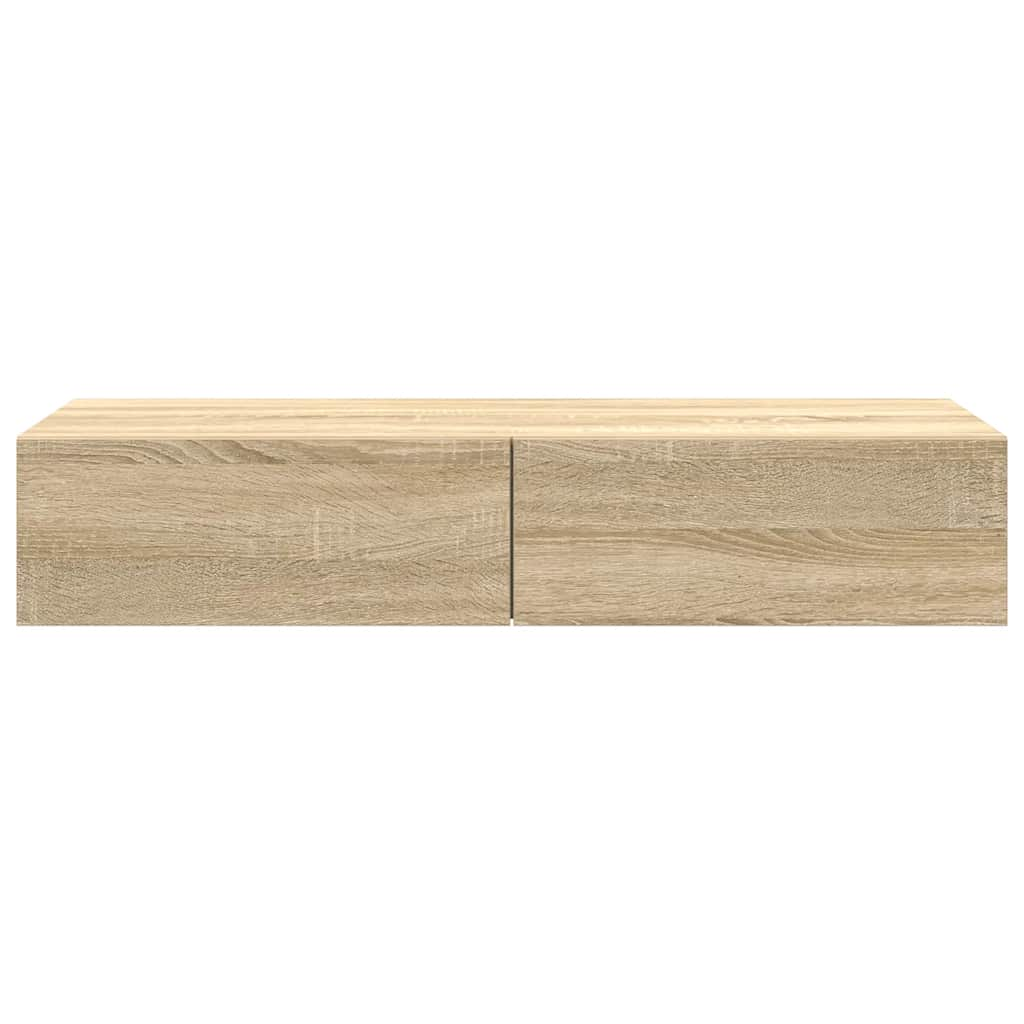 Wandregal mit Schubladen Sonoma-Eiche 100x36x19cm Holzwerkstoff