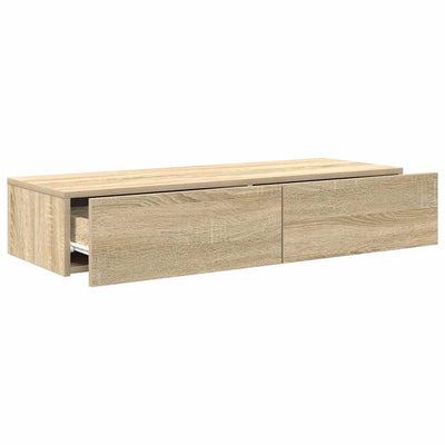 Wandregal mit Schubladen Sonoma-Eiche 100x36x19cm Holzwerkstoff