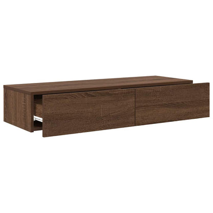 Wandregal mit Schubladen Braun Eiche 100x36x19 cm Holzwerkstoff