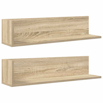 Wandregale 2 Stk. Sonoma-Eiche 75x16,5x16,5 cm Holzwerkstoff