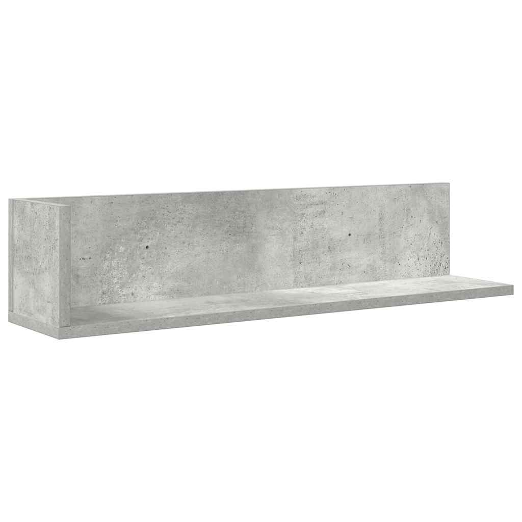 Wandregale 2 Stk. Betongrau 75x16,5x16,5 cm Holzwerkstoff