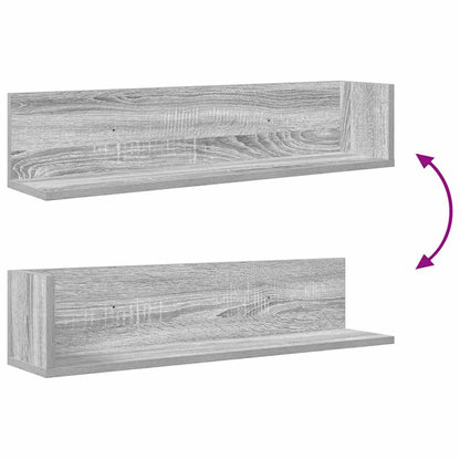 Wandregale 2 Stk. Grau Sonoma 75x16,5x16,5 cm Holzwerkstoff