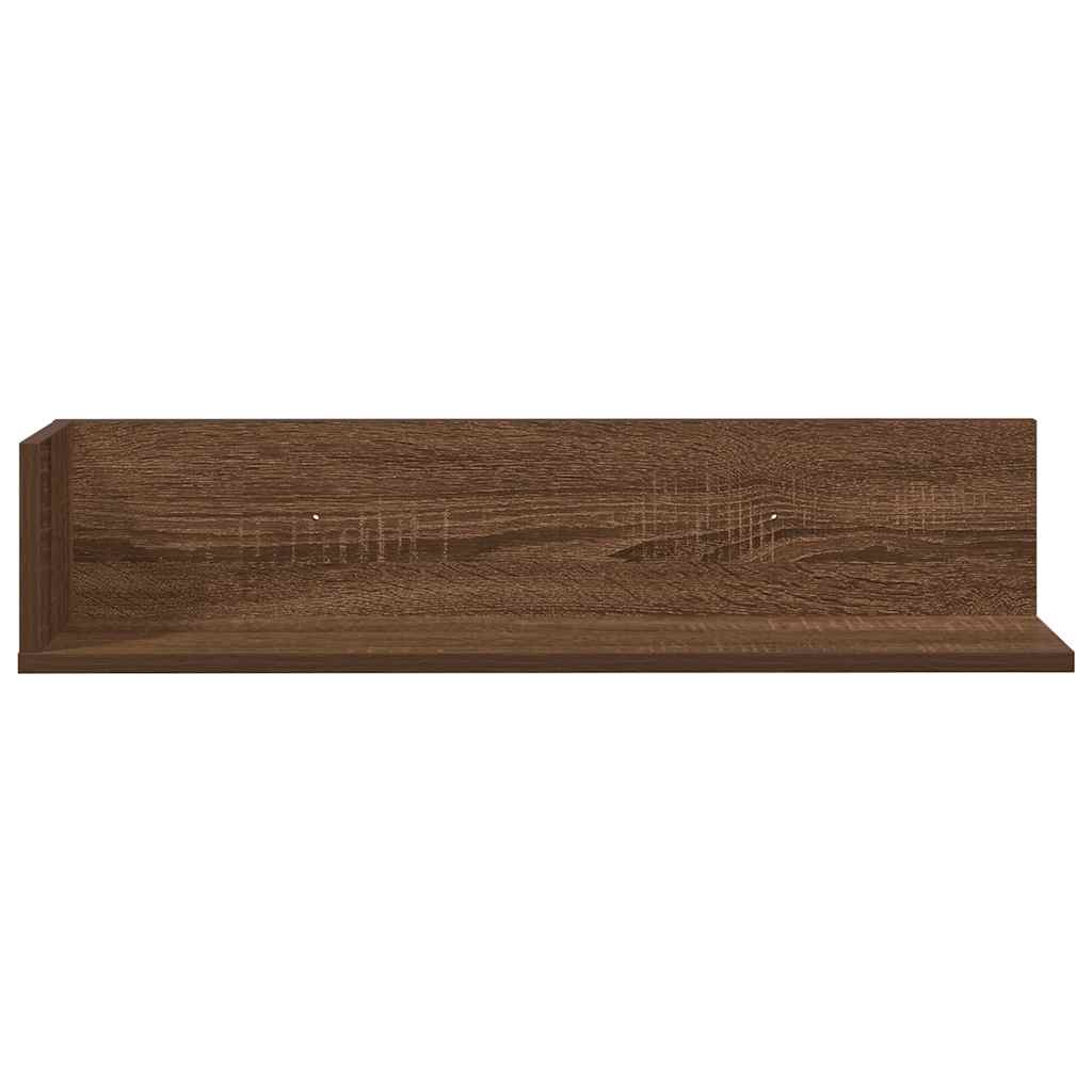 Wandregale 2 Stk. Braun Eiche 75x16,5x16,5 cm Holzwerkstoff