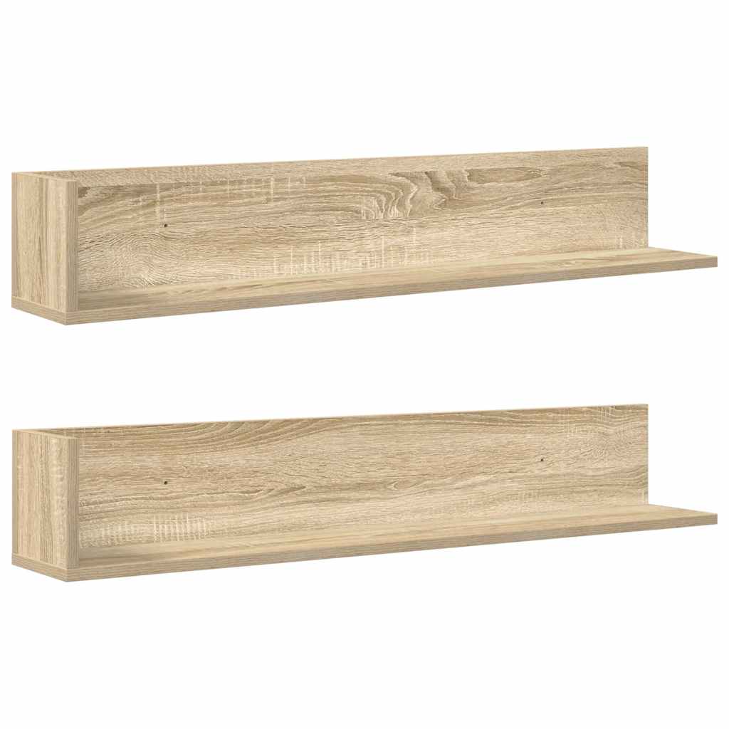 Wandregale 2 Stk. Sonoma-Eiche 100x16,5x16,5 cm Holzwerkstoff