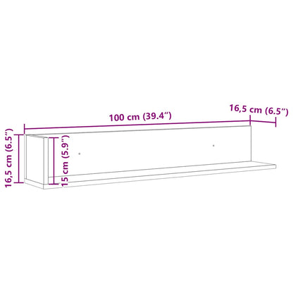 Wandregale 2 Stk. Sonoma-Eiche 100x16,5x16,5 cm Holzwerkstoff