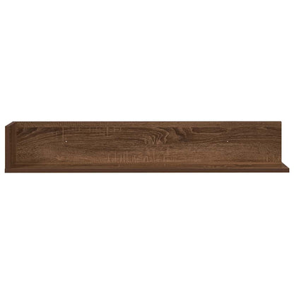 Wandregale 2 Stk. Braun Eiche 100x16,5x16,5 cm Holzwerkstoff