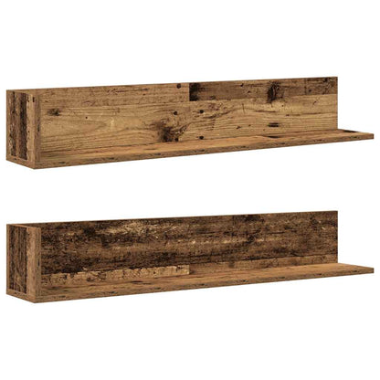 Wandregale 2 Stk. Altholz-Optik 100x16,5x16,5 cm Holzwerkstoff