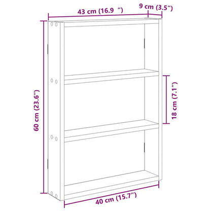 Wandregal Sonoma-Eiche 43x9x60 cm Holzwerkstoff