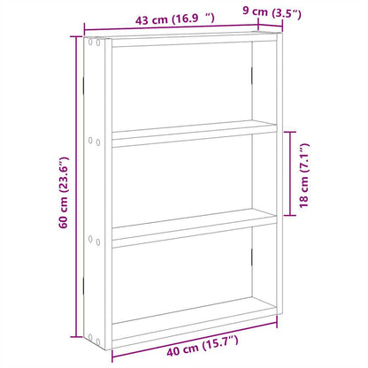 Wandregal Räuchereiche 43x9x60 cm Holzwerkstoff