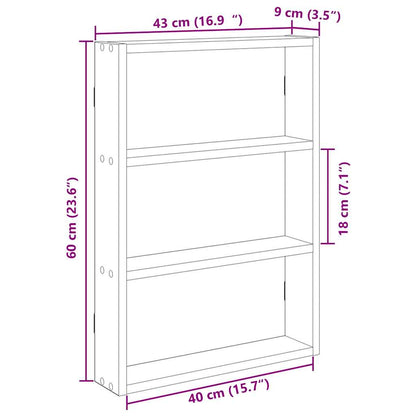 Wandregal Braun Eichen-Optik 43x9x60 cm Holzwerkstoff