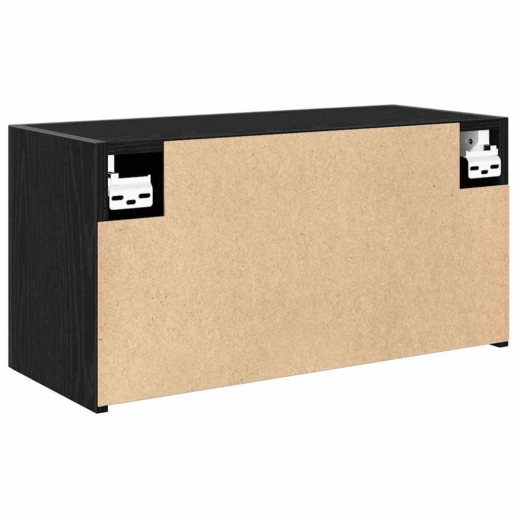 Bad-Wandschrank Schwarz 60x25x30 cm Holzwerkstoff