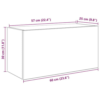 Bad-Wandschrank Grau Sonoma 60x25x30 cm Holzwerkstoff