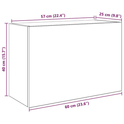 Bad-Wandschrank Weiß 60x25x40 cm Holzwerkstoff