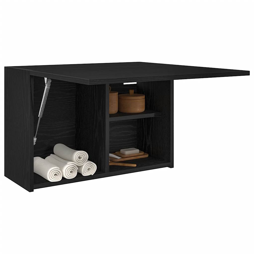 Bad-Wandschrank Schwarz 60x25x40 cm Holzwerkstoff