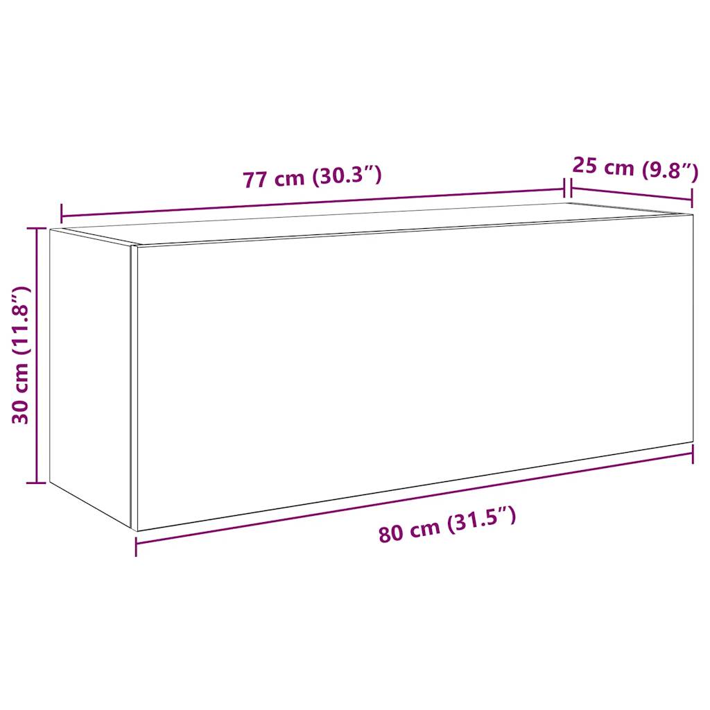 Bad-Wandschrank Schwarz 80x25x30 cm Holzwerkstoff