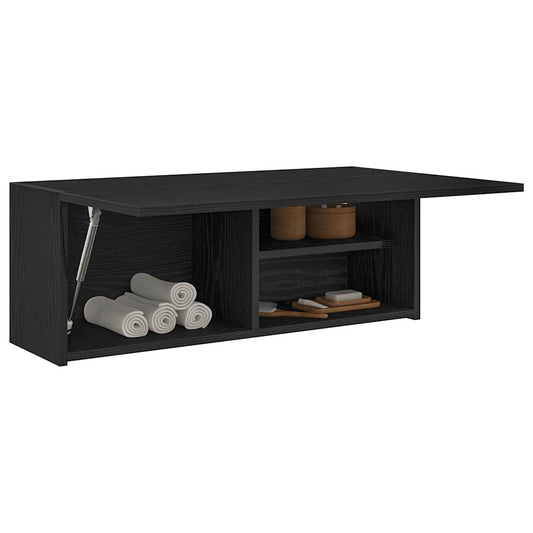 Bad-Wandschrank Schwarz 80x25x30 cm Holzwerkstoff