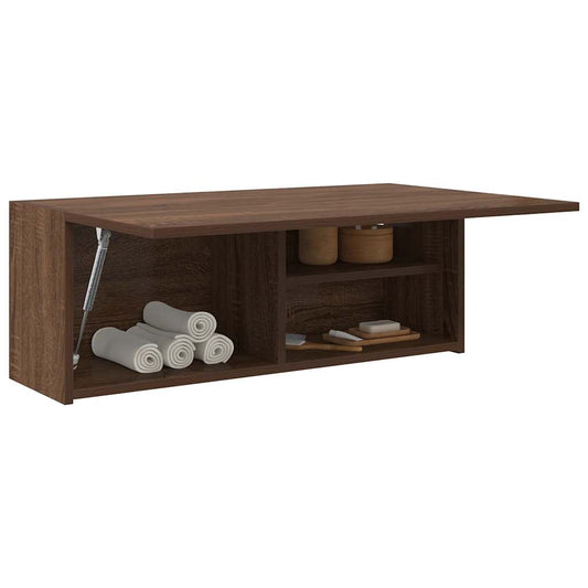 Bad-Wandschrank Braun Eichen-Optik 80x25x30 cm Holzwerkstoff