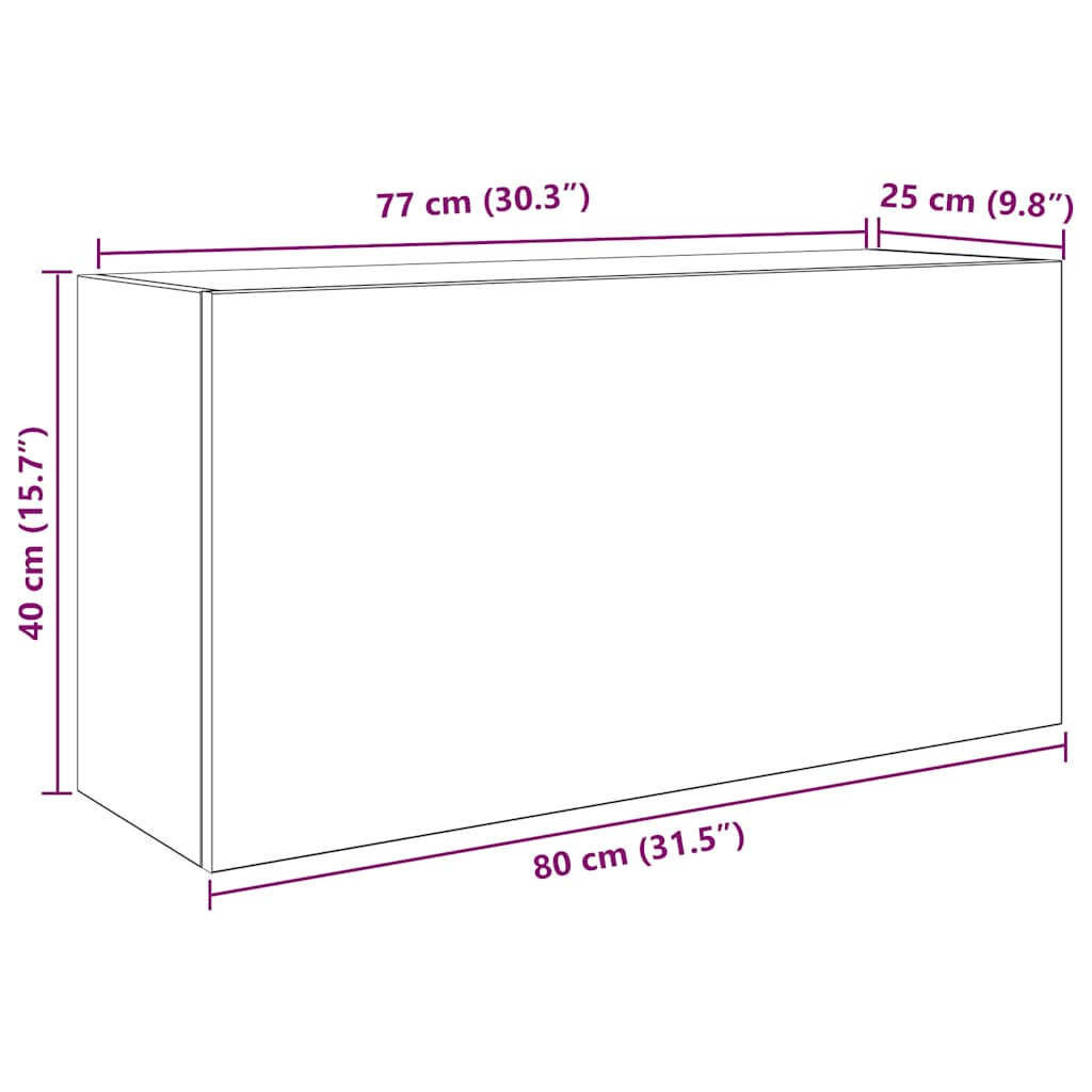 Bad-Wandschrank Weiß 80x25x40 cm Holzwerkstoff