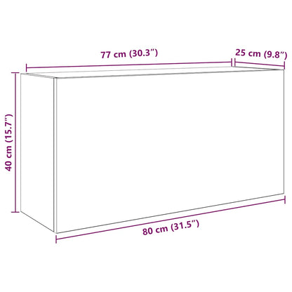 Bad-Wandschrank Betongrau 80x25x40 cm Holzwerkstoff