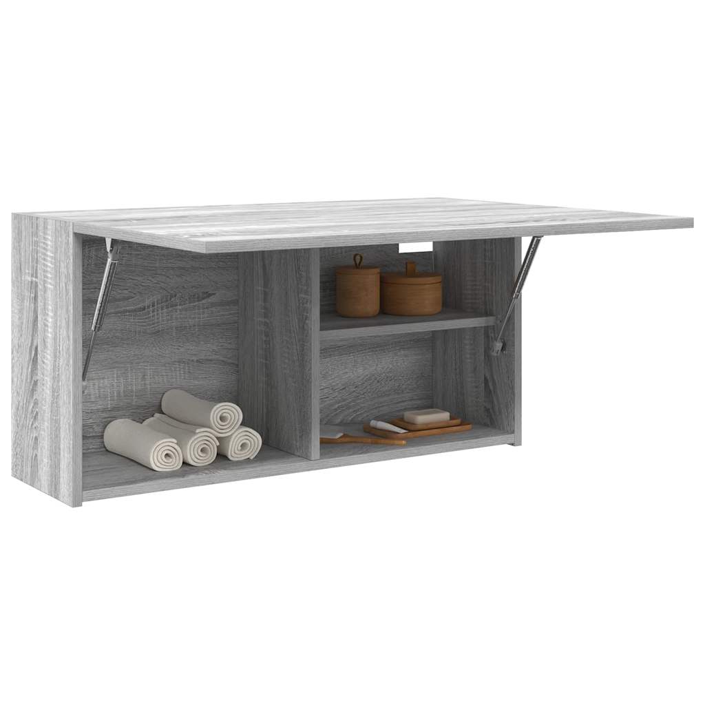 Bad-Wandschrank Grau Sonoma 80x25x40 cm Holzwerkstoff