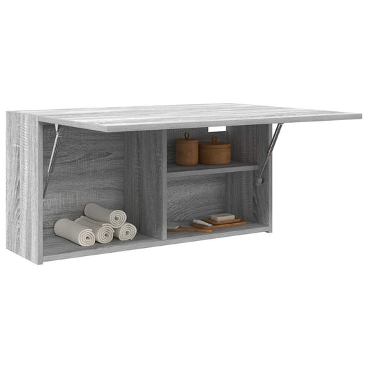 Bad-Wandschrank Grau Sonoma 80x25x40 cm Holzwerkstoff