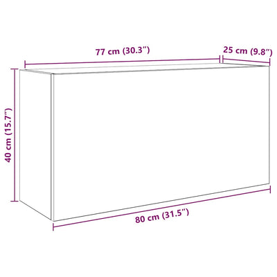 Bad-Wandschrank Braun Eichen-Optik 80x25x40 cm Holzwerkstoff