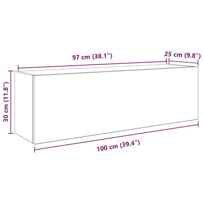 Bad-Wandschrank Weiß 100x25x30 cm Holzwerkstoff