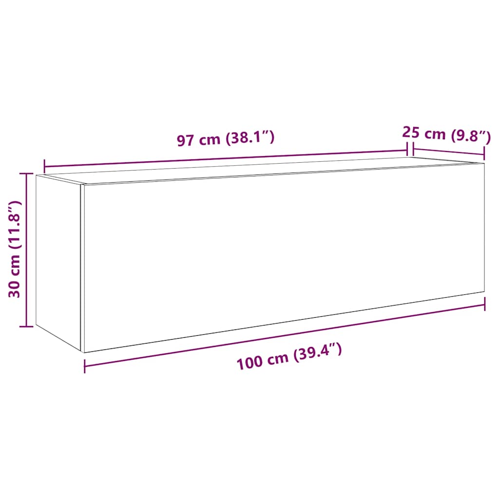 Bad-Wandschrank Weiß 100x25x30 cm Holzwerkstoff