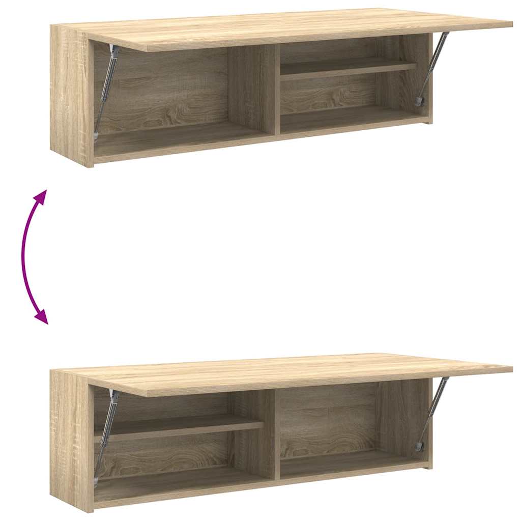 Bad-Wandschrank Sonoma-Eiche 100x25x30 cm Holzwerkstoff