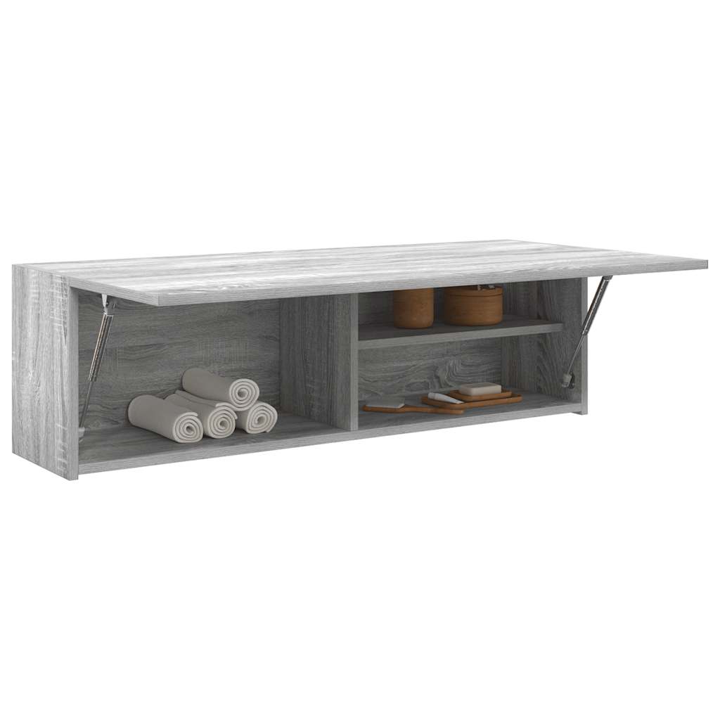 Bad-Wandschrank Grau Sonoma 100x25x30 cm Holzwerkstoff