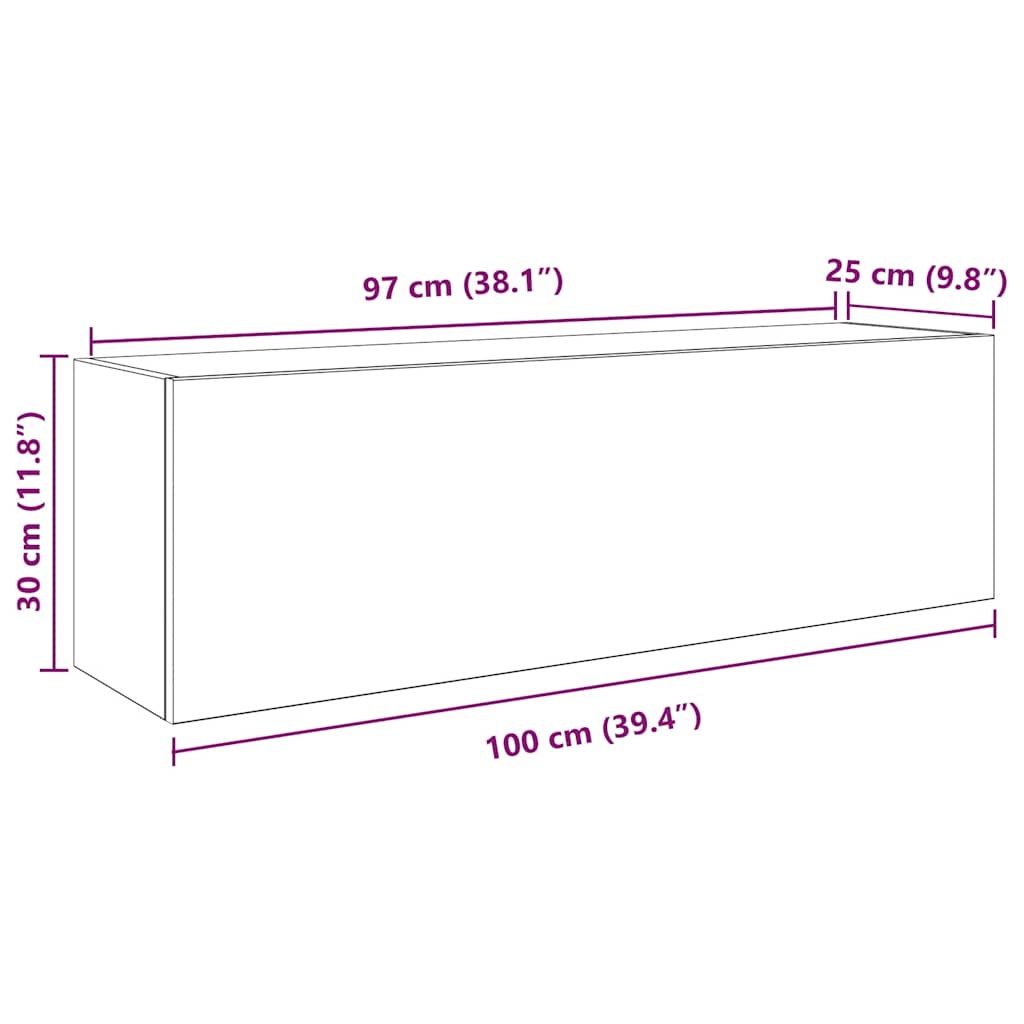 Bad-Wandschrank Braun Eichen-Optik 100x25x30 cm Holzwerkstoff