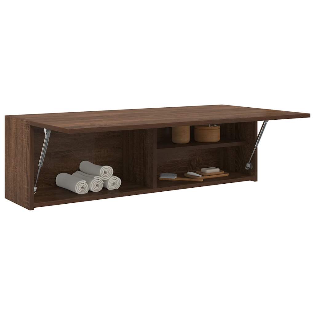 Bad-Wandschrank Braun Eichen-Optik 100x25x30 cm Holzwerkstoff