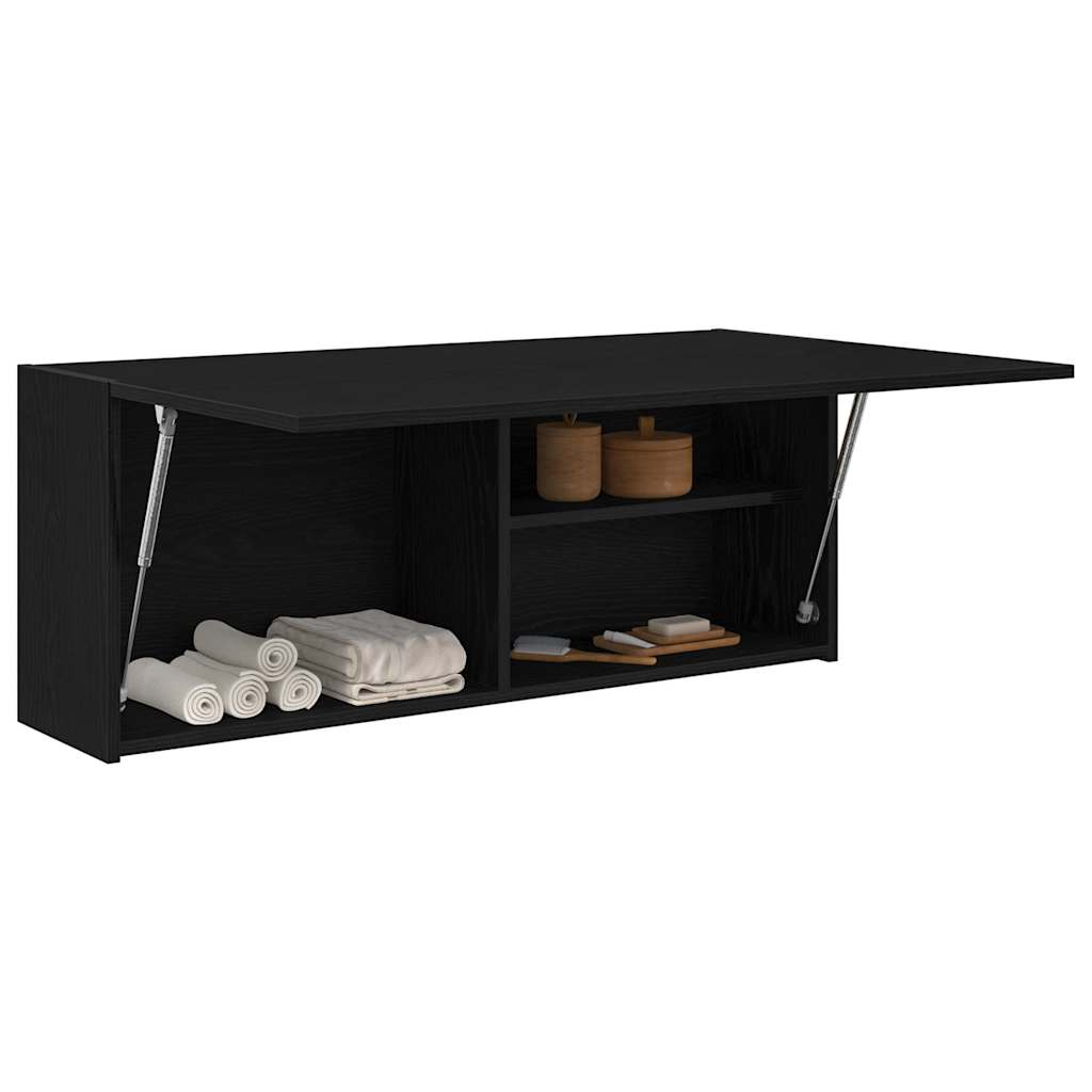 Bad-Wandschrank Schwarz 100x25x40 cm Holzwerkstoff