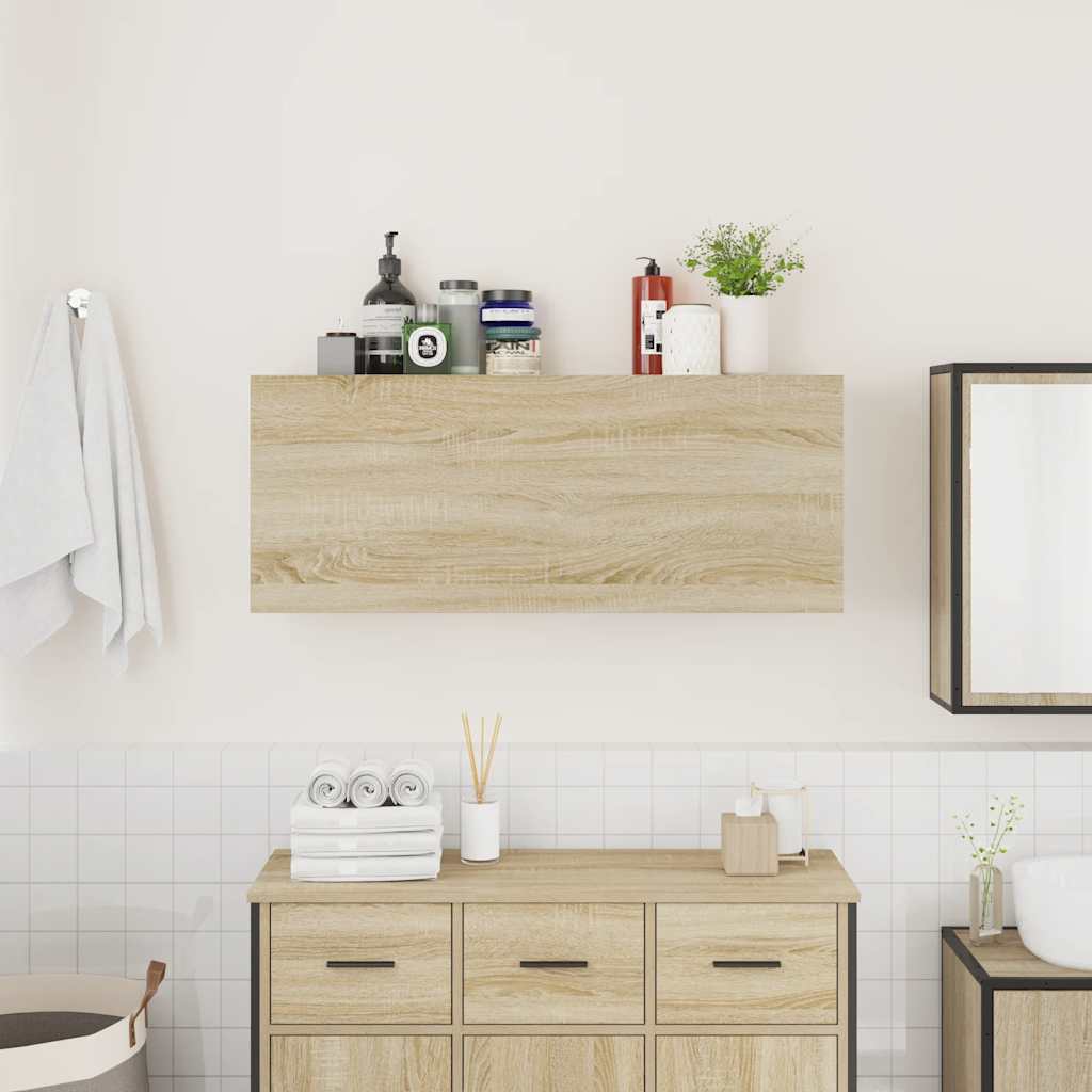 Bad-Wandschrank Sonoma-Eiche 100x25x40 cm Holzwerkstoff