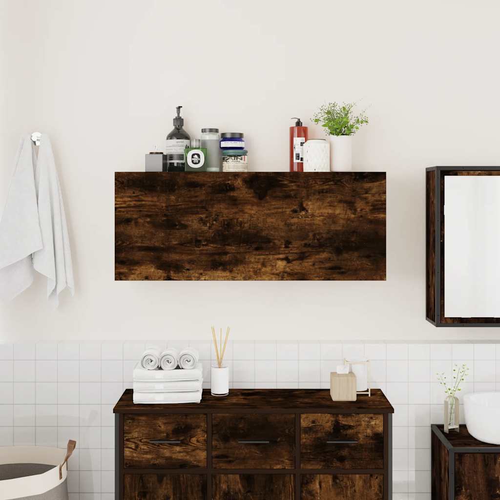 Bad-Wandschrank Räuchereiche 100x25x40 cm Holzwerkstoff