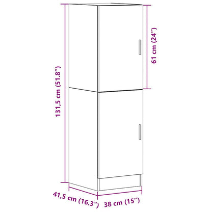 Küchenschrank Schwarz 38x41,5x131,5 cm Holzwerkstoff