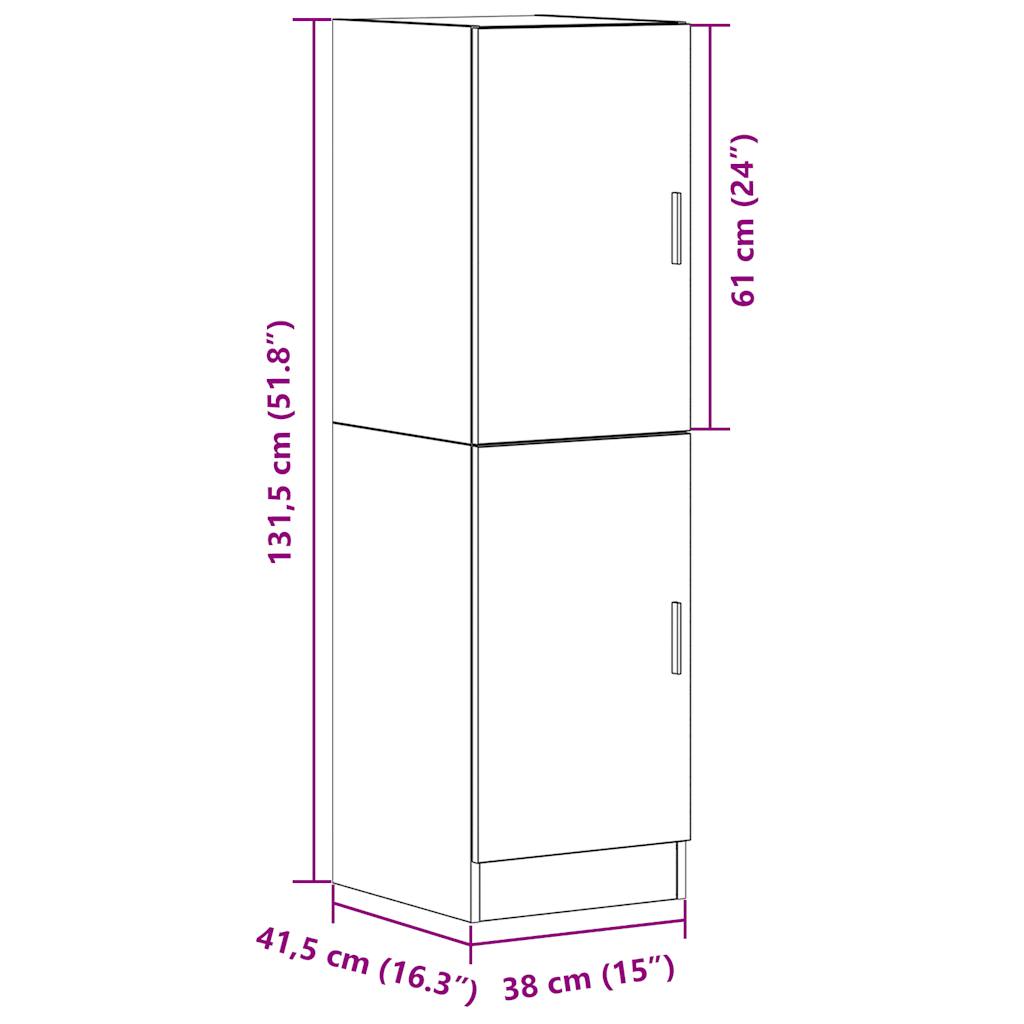 Küchenschrank Räuchereiche 38x41,5x131,5 cm Holzwerkstoff