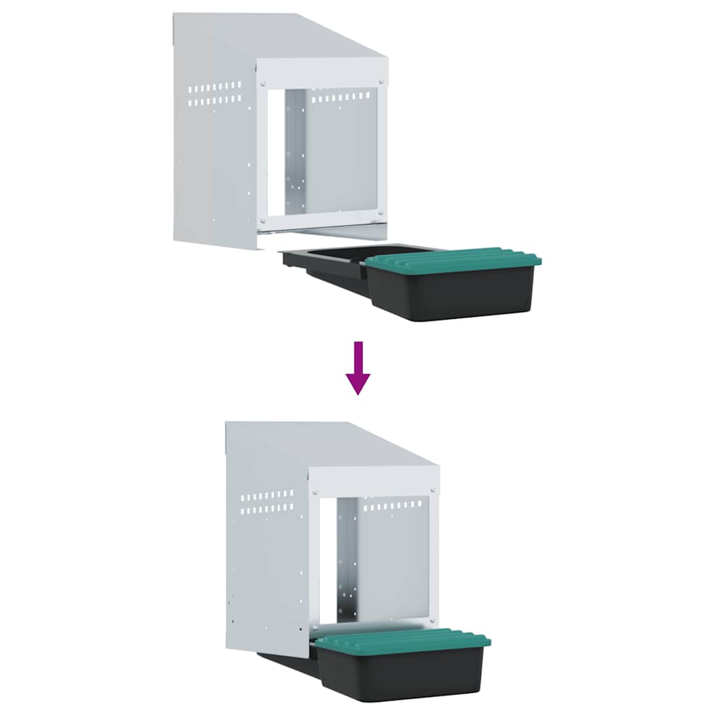 Hühner-Nistkasten 1 Fach Wandmontage Verzinkter Stahl