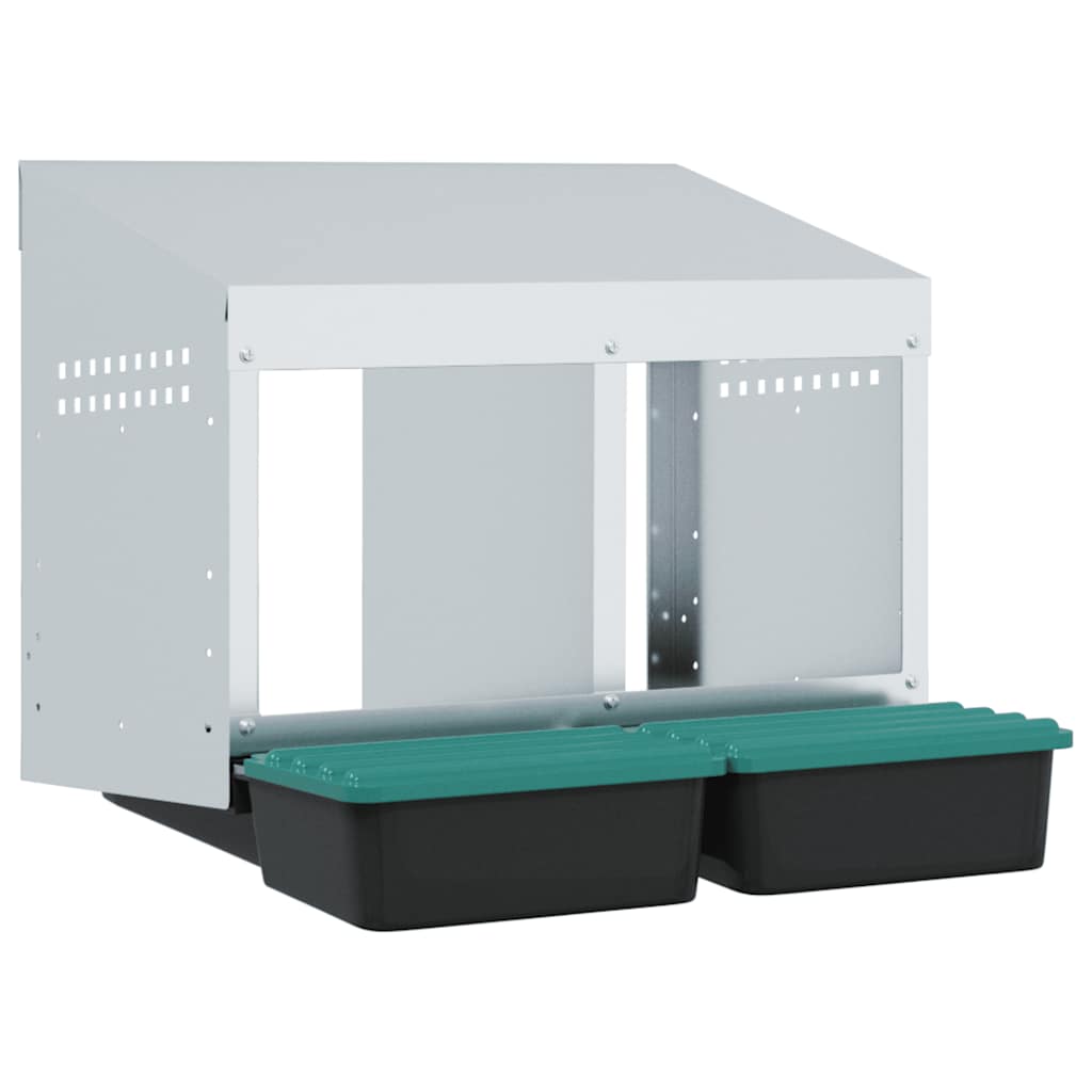 Hühner-Nistkasten 2 Fächer Wandmontage Verzinkter Stahl