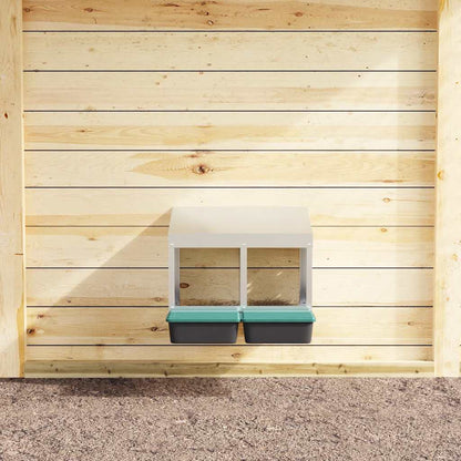 Hühner-Nistkasten 2 Fächer Wandmontage Verzinkter Stahl