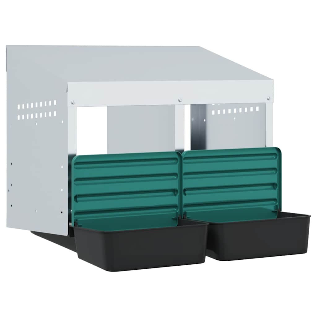 Hühner-Nistkasten 2 Fächer Wandmontage Verzinkter Stahl