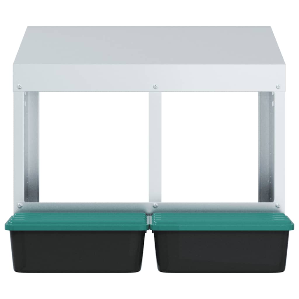 Hühner-Nistkasten 2 Fächer Wandmontage Verzinkter Stahl