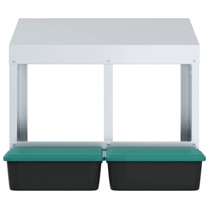 Hühner-Nistkasten 2 Fächer Wandmontage Verzinkter Stahl