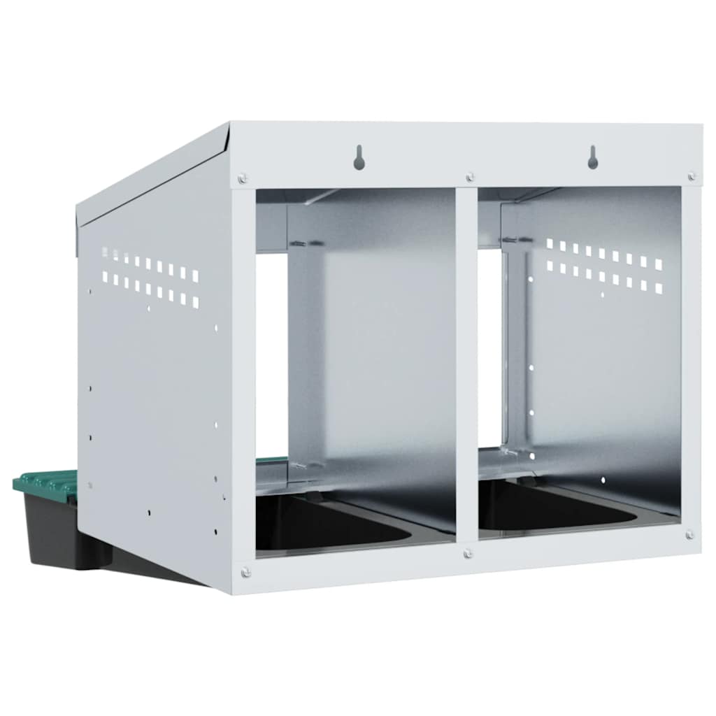 Hühner-Nistkasten 2 Fächer Wandmontage Verzinkter Stahl