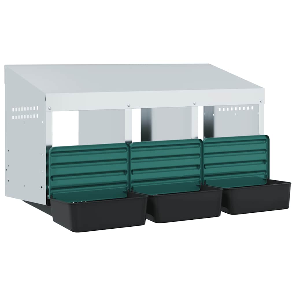 Hühner-Nistkasten 3 Fächer Wandmontage Verzinkter Stahl