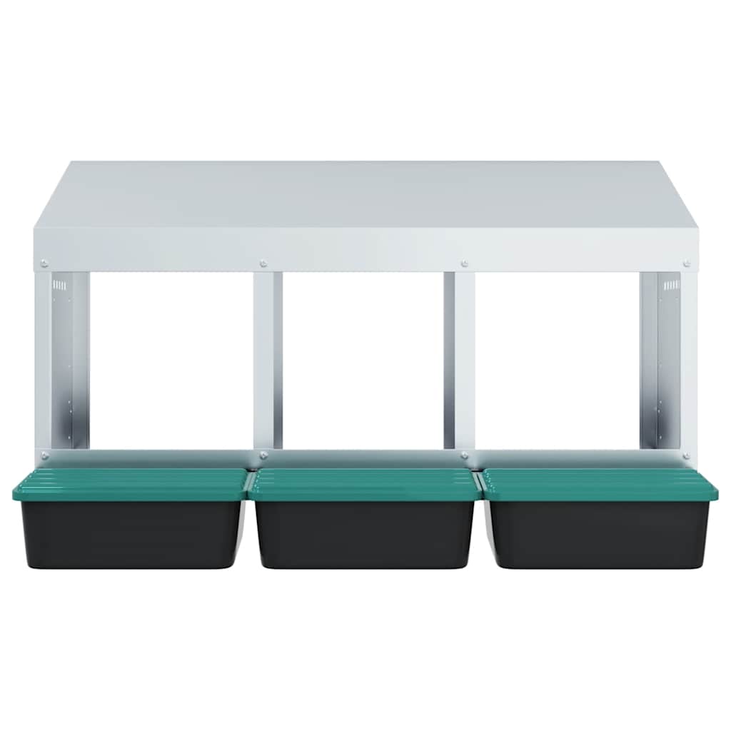 Hühner-Nistkasten 3 Fächer Wandmontage Verzinkter Stahl