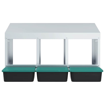 Hühner-Nistkasten 3 Fächer Wandmontage Verzinkter Stahl