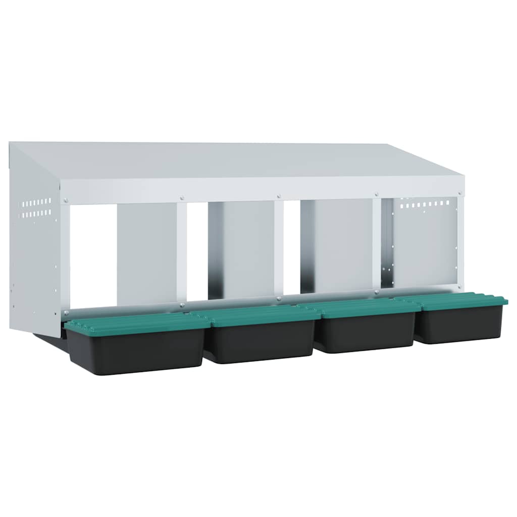 Hühner-Nistkasten 4 Fächer Wandmontage Verzinkter Stahl