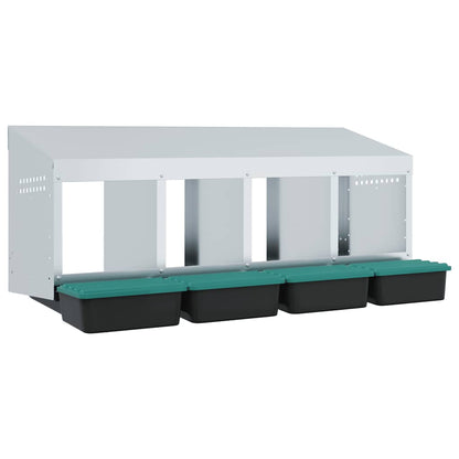 Hühner-Nistkasten 4 Fächer Wandmontage Verzinkter Stahl